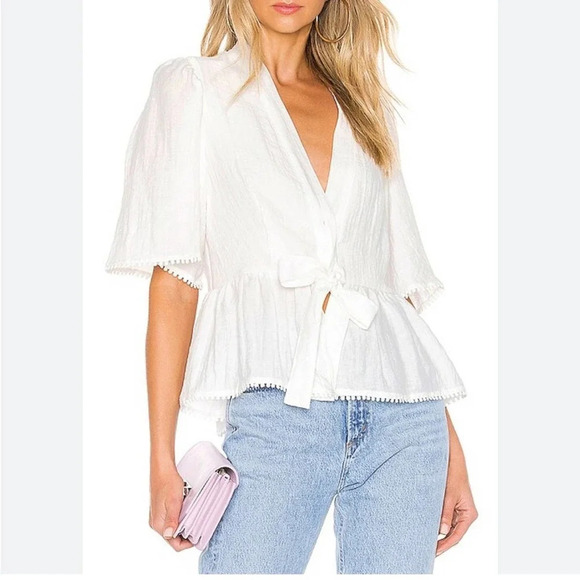 Sabina Musayev Violet Top in Ivory - Picture 1 of 9